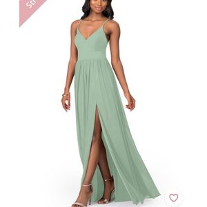 Azazie Bridesmaid Dress in “Agave” - Size 8